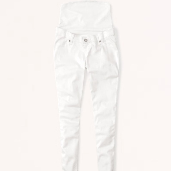 NWT Abercrombie & Fitch Maternity Over The Belly Jean Legging White - Picture 1 of 9